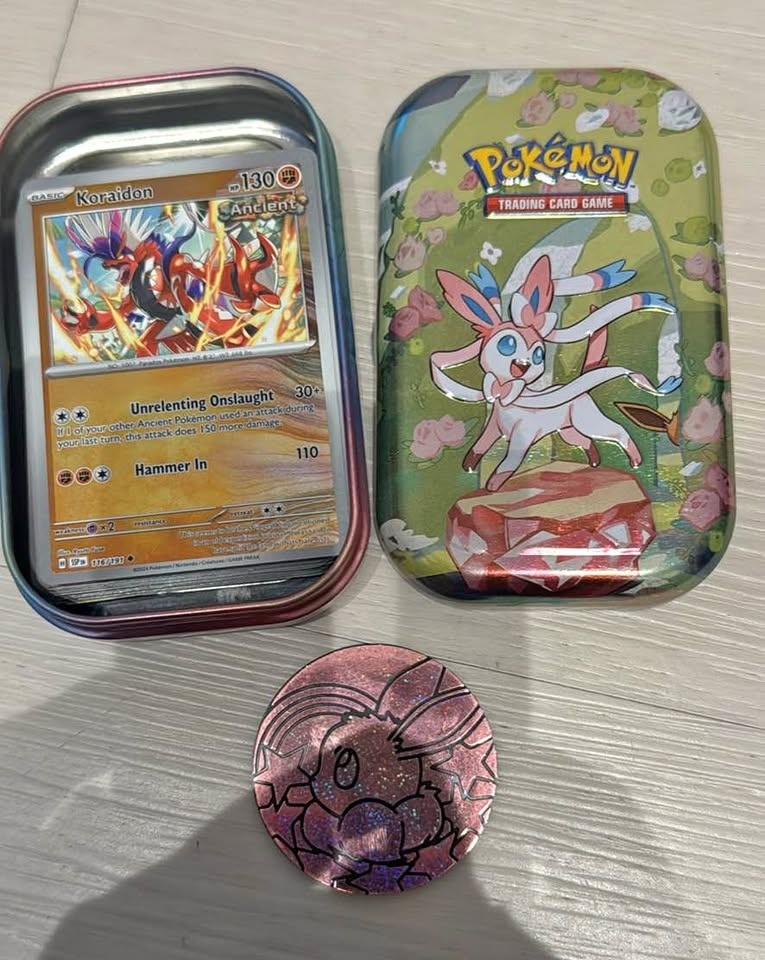 Pokémon cards in tin