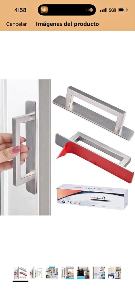 Manija Autoadhesivas para Gabinete - Acero Inoxidable de 6"