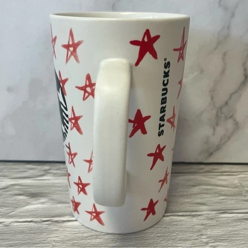 Starbucks White Red Stars 2014 Coffee Cup Mug 16oz - photo 2