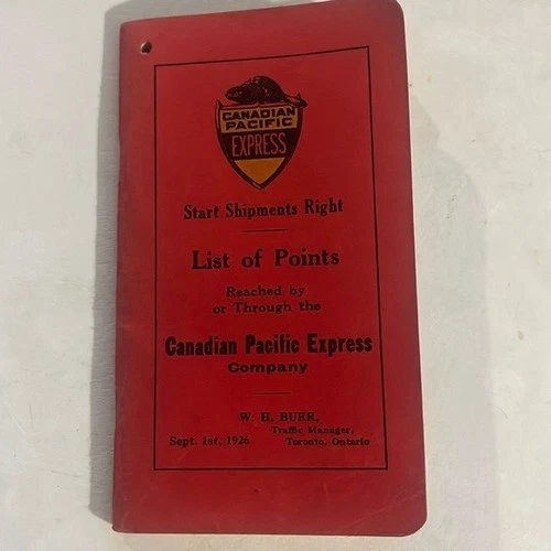 Vintage 1926 Canadian Pacific Express Pamphlet