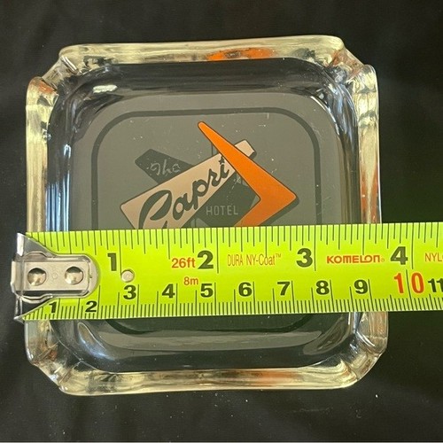 Vintage The Capri Hotel Oklahoma City Clear Glass Ashtray - photo 3