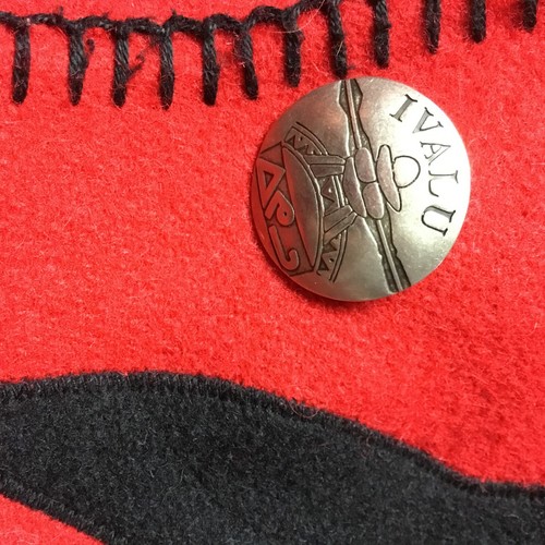 Vintage Ivalu Inuit Felted Wool Red/Black Hand Embroidered Jacke - photo 3