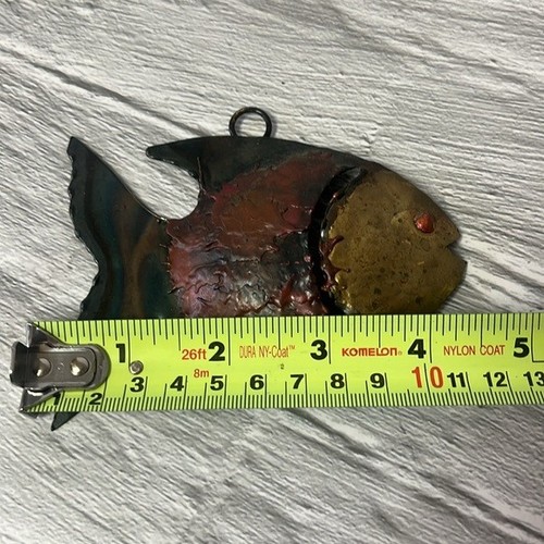 Mid Century Brutalist Metal Fish Wall Art Sculpture Set of 2 - photo 3