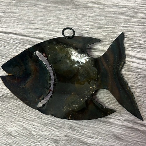 Mid Century Brutalist Metal Fish Wall Art Sculpture Set of 2 - photo 5