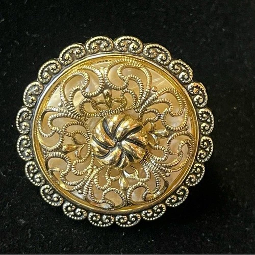 Vintage Signed West Germany Scarf Clip Gold Tone Filigree