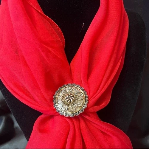 Vintage Signed West Germany Scarf Clip Gold Tone Filigree - photo 2