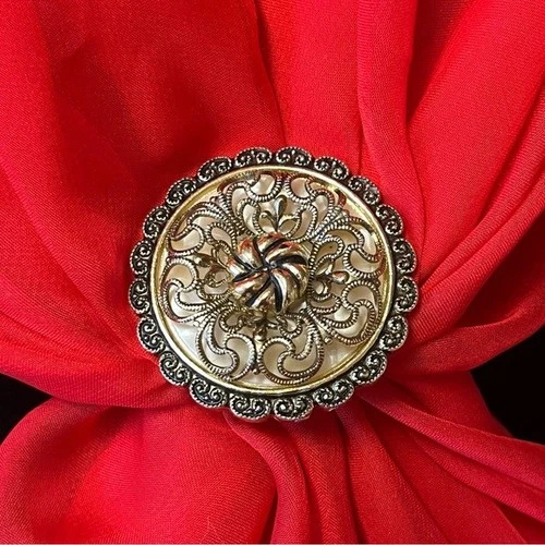 Vintage Signed West Germany Scarf Clip Gold Tone Filigree - photo 3