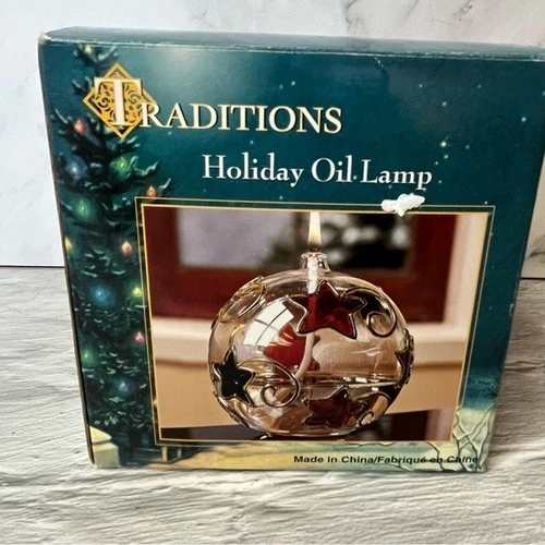 NIB Traditions Glass Blown Star Globe Hand Paint Oil - photo 2
