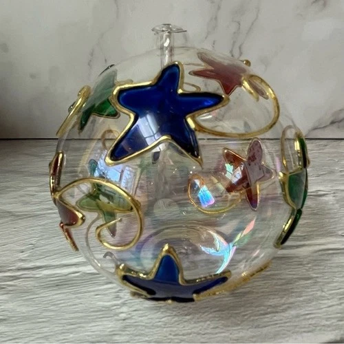 NIB Traditions Glass Blown Star Globe Hand Paint Oil - photo 3