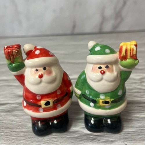 Santa Christmas Salt & Pepper And Napkin Holder Ceramic Set - photo 3