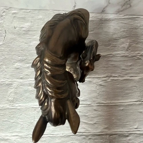 Bronze Color Horse And Foal Head Figurine - photo 5