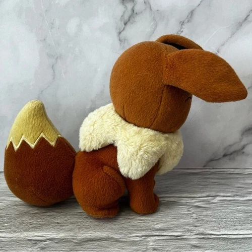 Pokemon Eevee 7” Plush Stuffed Animal Tomy 2017 Closed Eyes - photo 2