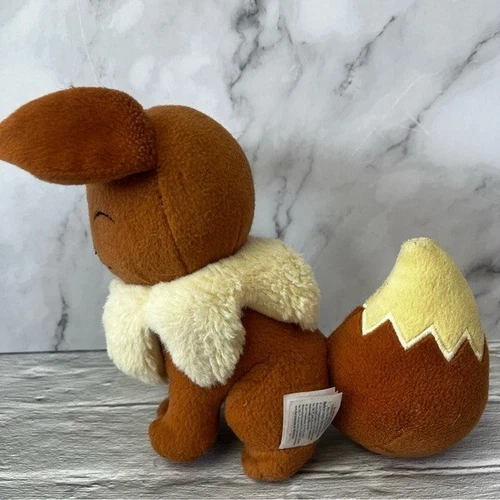 Pokemon Eevee 7” Plush Stuffed Animal Tomy 2017 Closed Eyes - photo 3