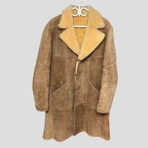 Vintage Knight Tailors Sheepskin Wool Long Suede Coat