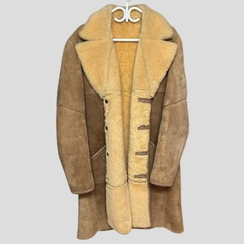 Vintage Knight Tailors Sheepskin Wool Long Suede Coat - photo 2