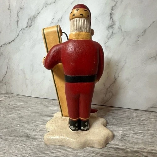 Retired Randy Tate Santa With Toboggan Christmas Figure Signed - photo 4