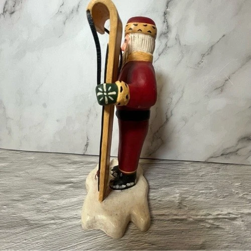 Retired Randy Tate Santa With Toboggan Christmas Figure Signed - photo 5