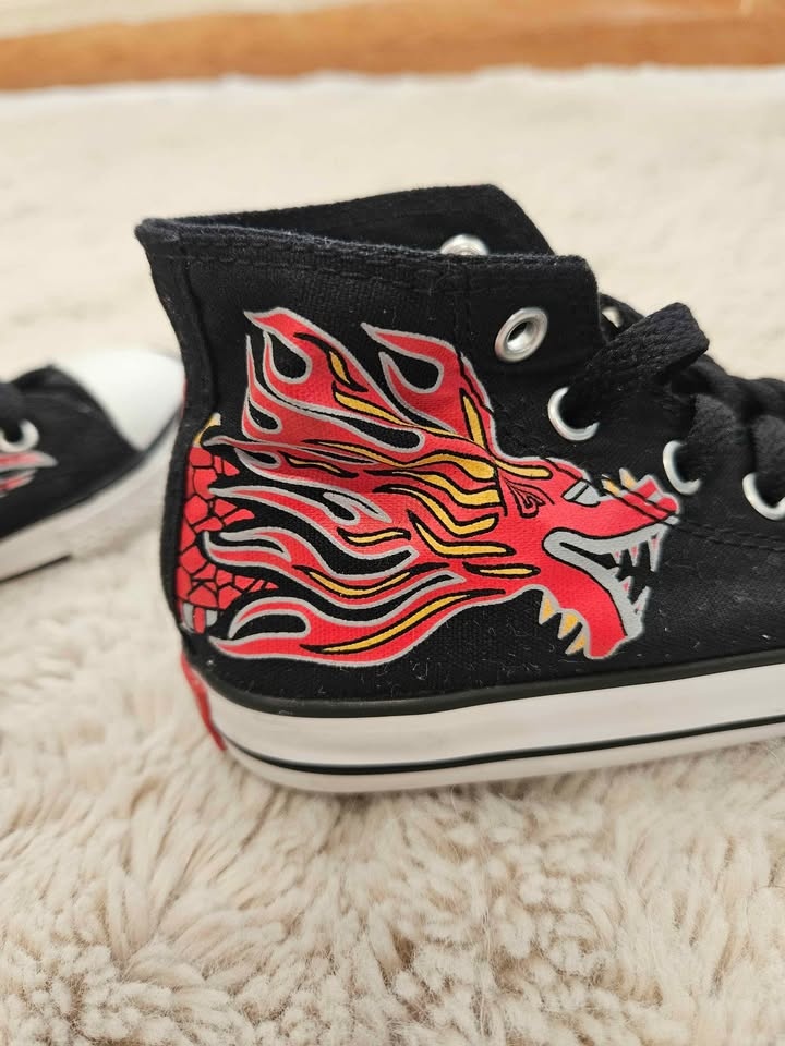 Converse Chuck Taylor Toddler Shoes –Chinese Dragon Design, Size - photo 5