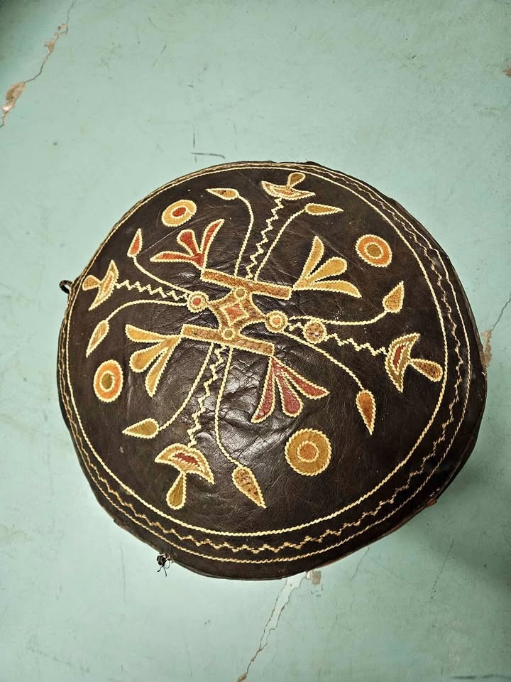 Leather foot stool