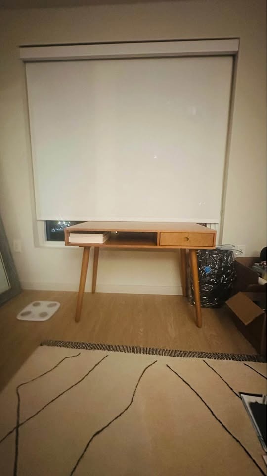 Wood Mid-Century Modern Writing Desk with Drawer - photo 2