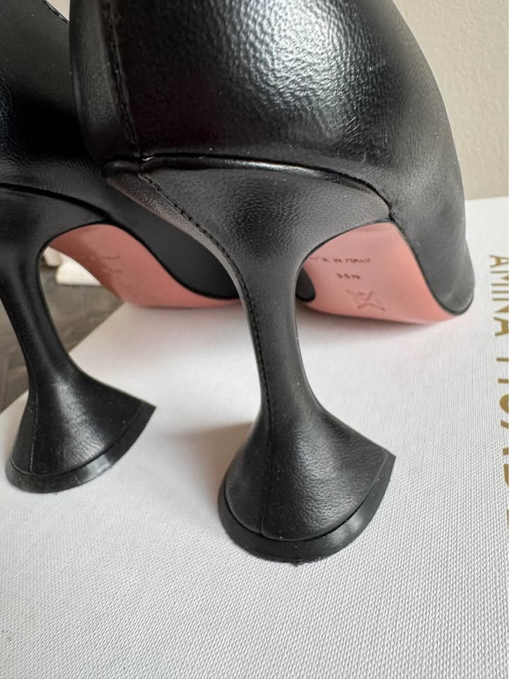 🔥 Amina Muaddi | Size 5.5 Ami Black Pump Heels - photo 3