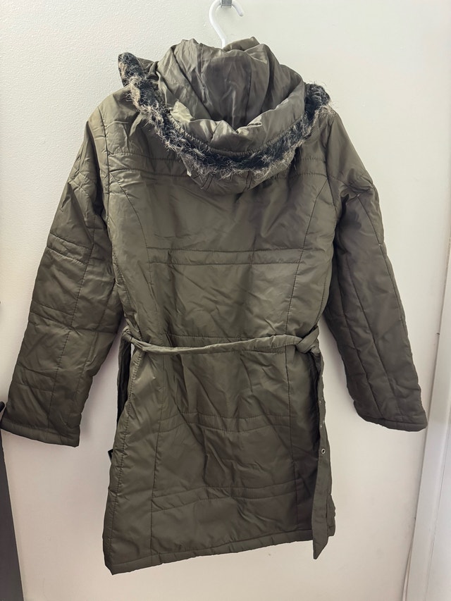 Olive Quilted Trench Coat Jacket (Women’s) - photo 2