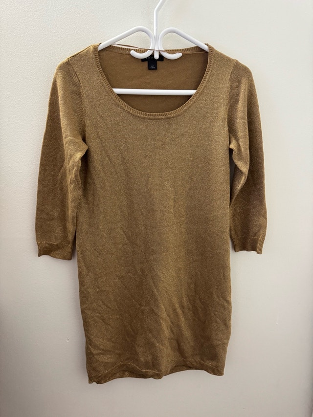 Attitude Gold Glitter Dress (Size S, Women’s)