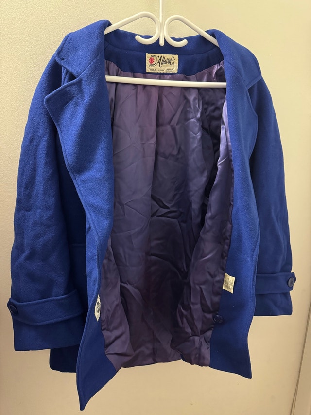 D’Allairds Wool Royal Blue Trench Coat (Women’s, Used) - photo 3
