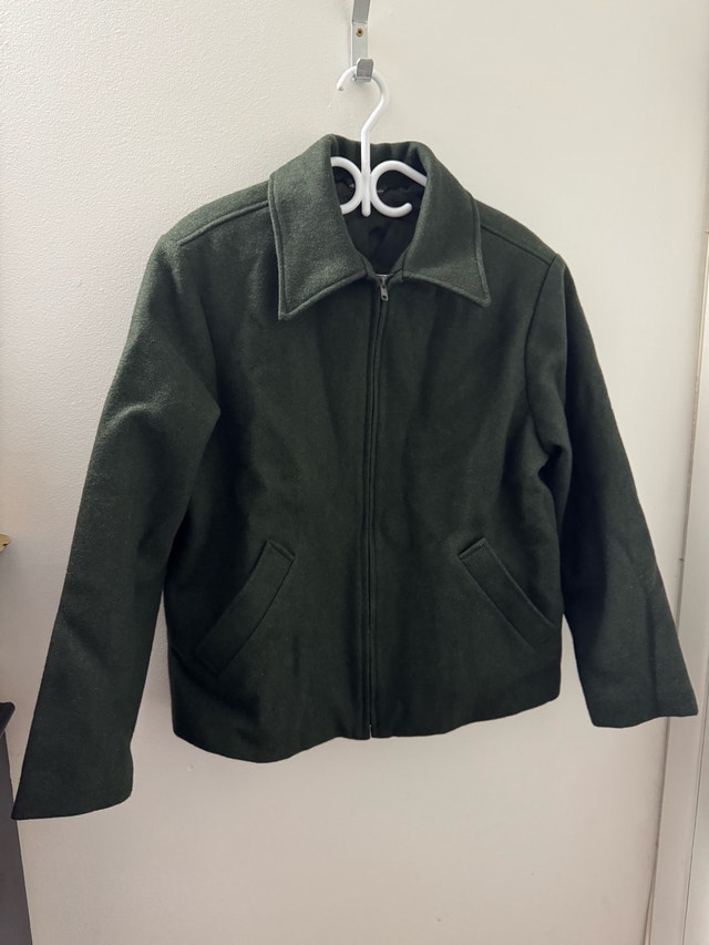 Le Château Wool Men’s Jacket (Forest Green, Made in Canada)