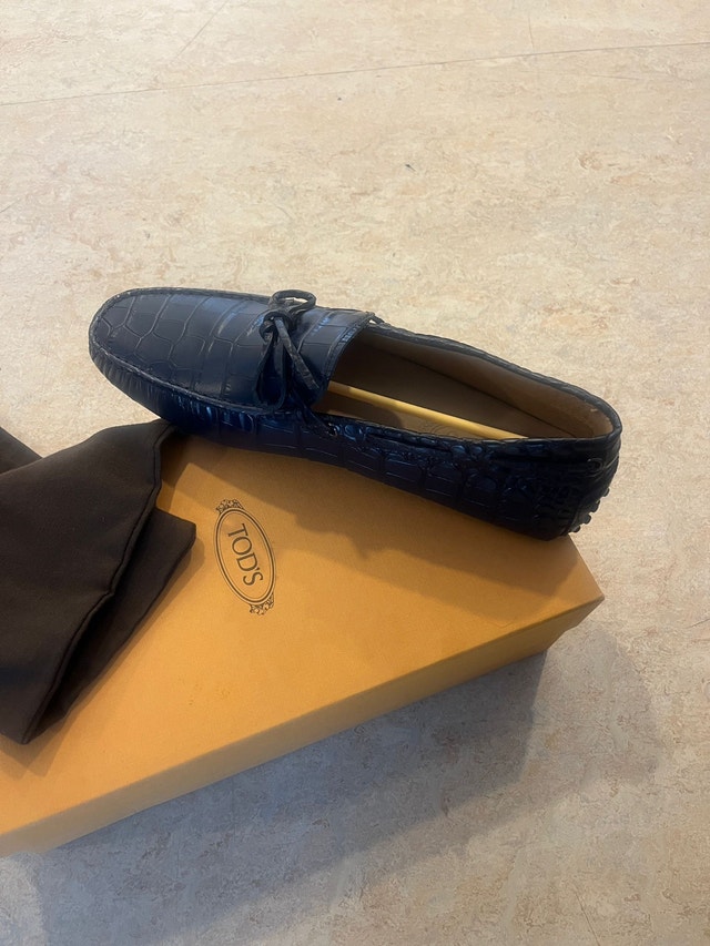 Tod's Croc-Embossed Leather Loafer