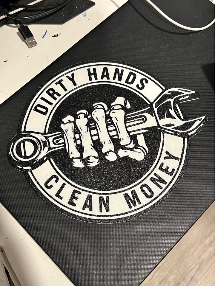 Dirty Hands Clean Money Sign