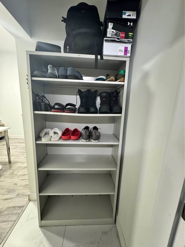 Metal shoe rack/storage shelf.