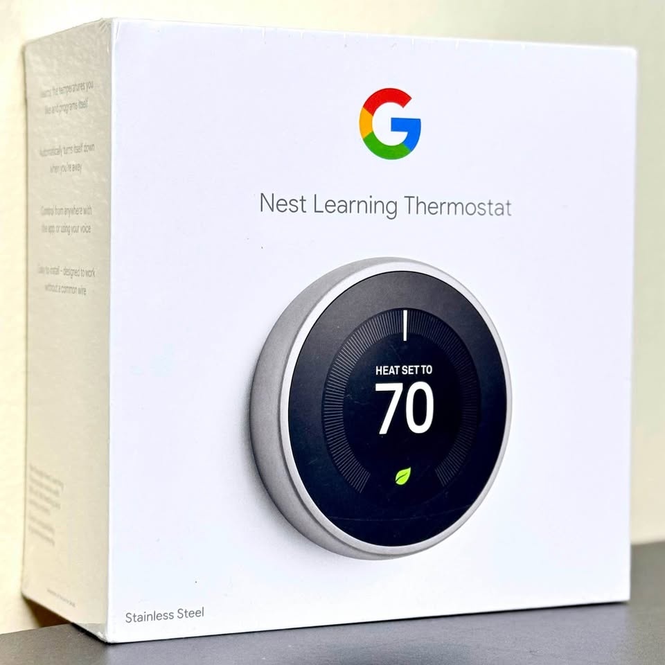 🌡️🏠 Google Nest Thermostat - Stainless Steel - Brand New