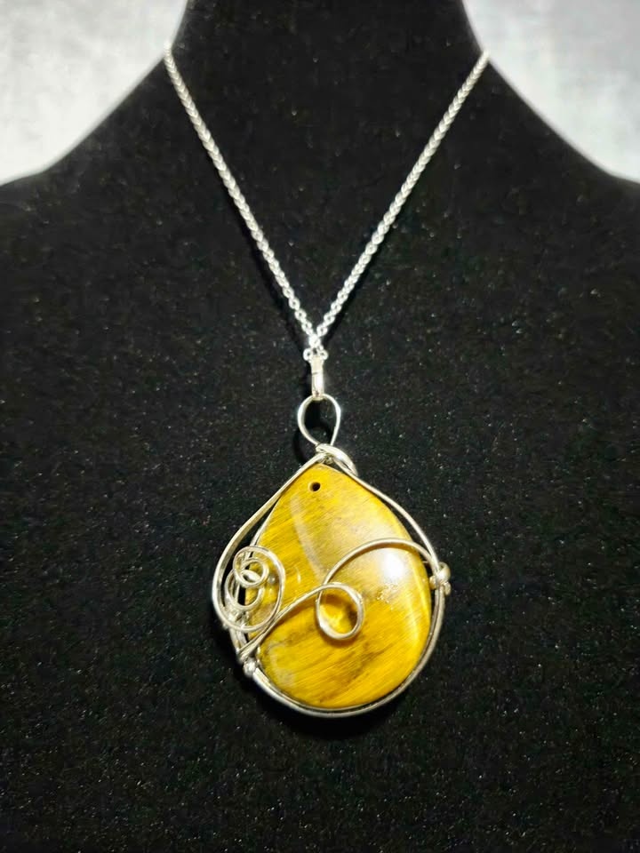 Large Tiger Eye Pendant Necklace $80 - photo 2