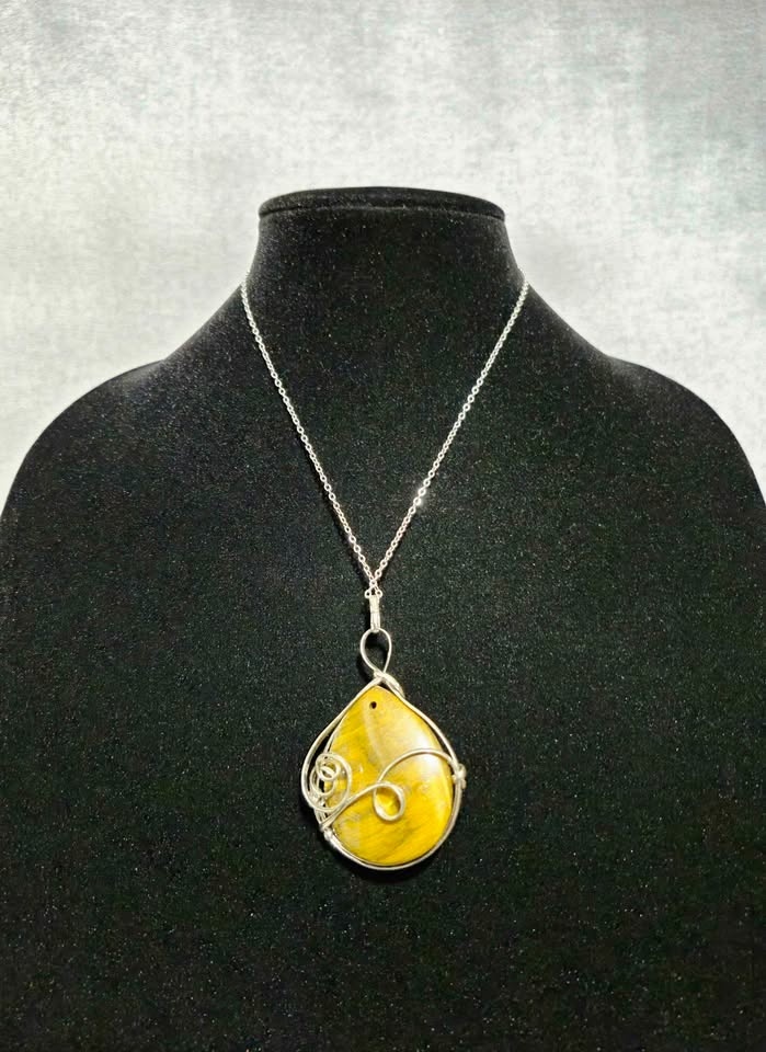 Large Tiger Eye Pendant Necklace $80 - photo 3