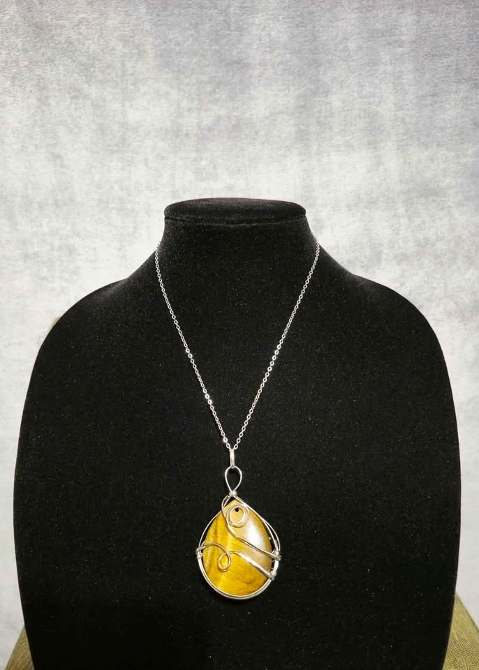 Large Tiger Eye Pendant Necklace $80 - photo 4