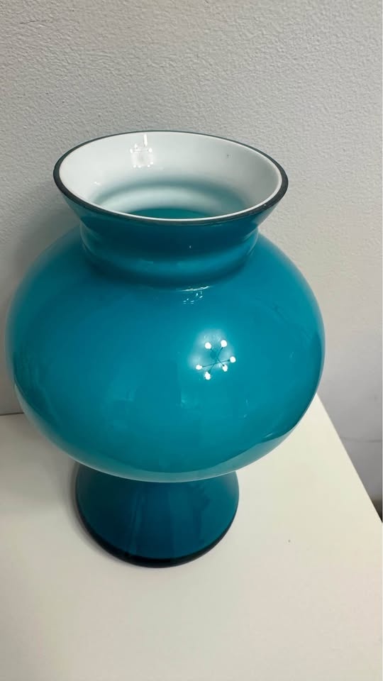 MCM Vintage Glass Mushroom Lamp Shade (Blue/turquoise) - photo 2