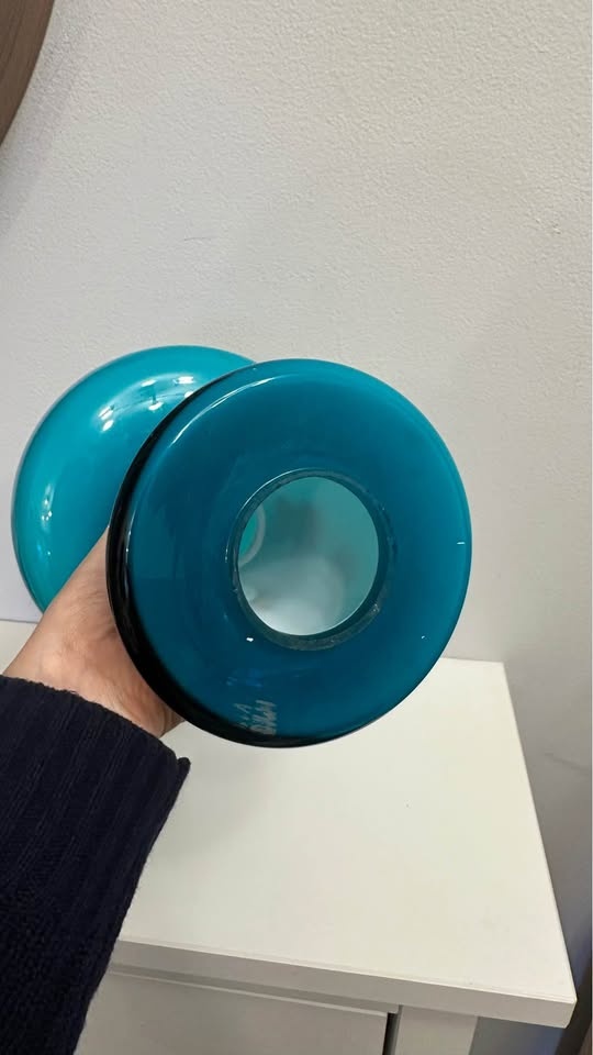 MCM Vintage Glass Mushroom Lamp Shade (Blue/turquoise) - photo 3