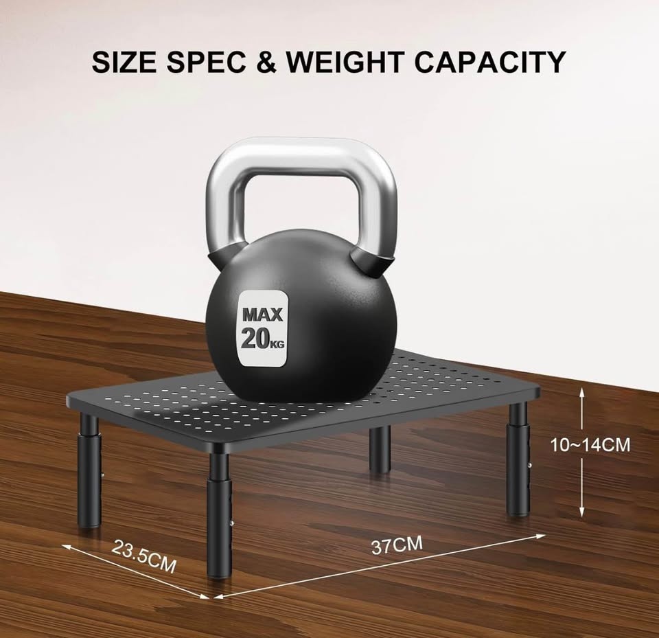 Monitor Stand Riser – Metal, Adjustable Height (Up to 20KG) - photo 3