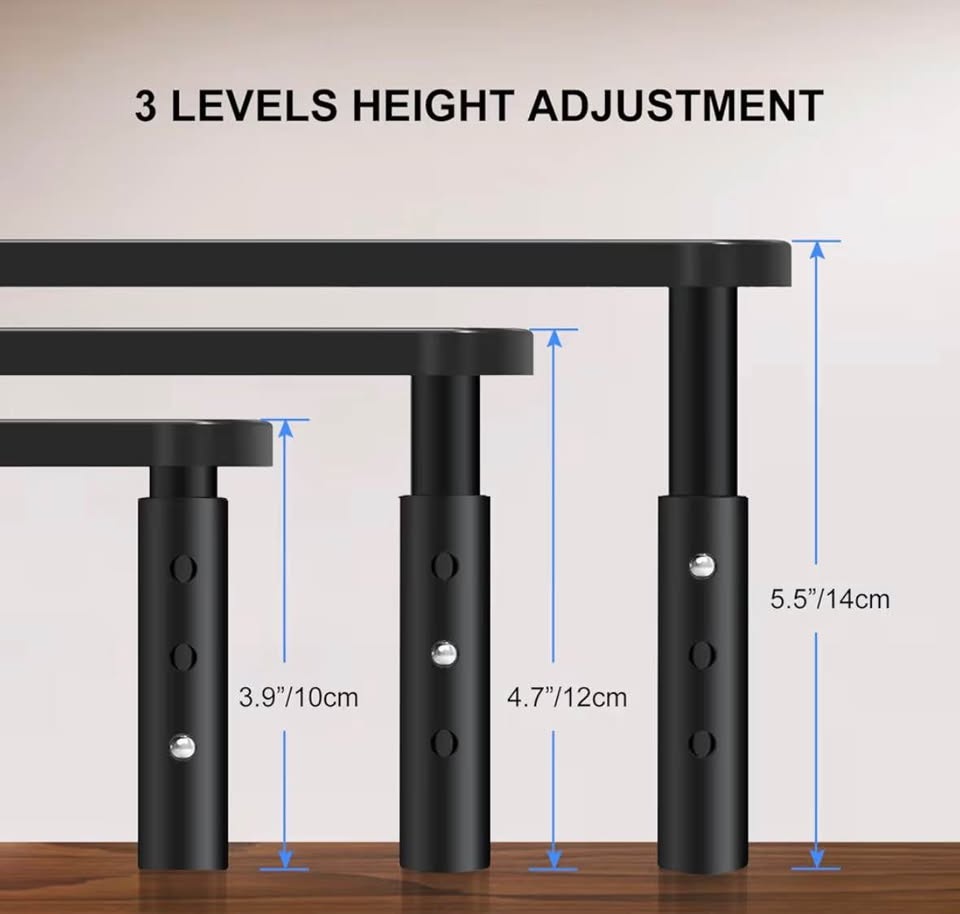 Monitor Stand Riser – Metal, Adjustable Height (Up to 20KG) - photo 4