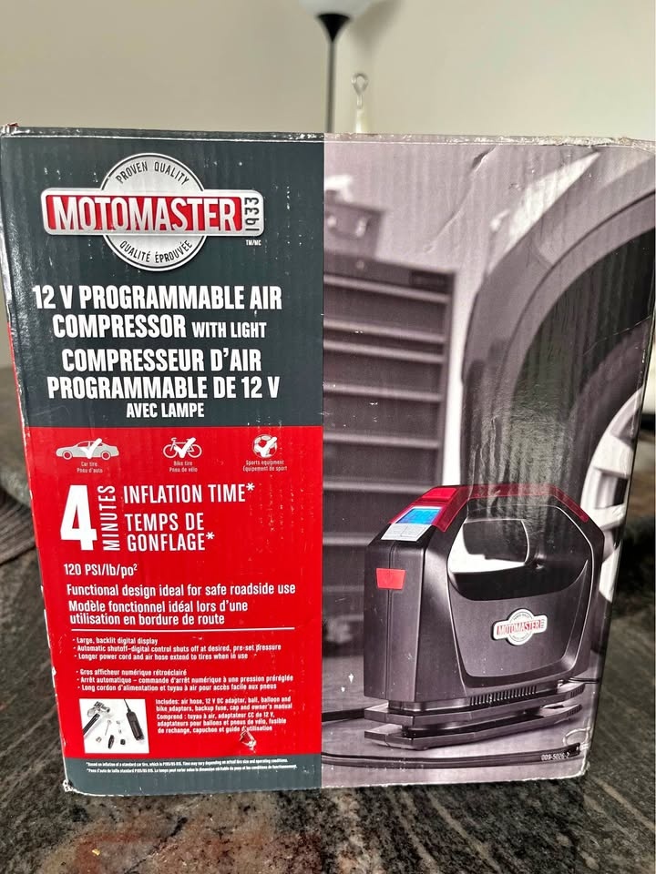 Motomaster 12v Programmable Air Compressor with Light