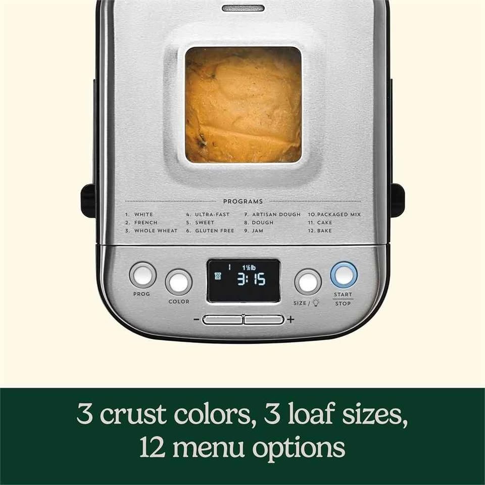 Cuisinart Bread Maker - 12 Programs - Like New - photo 2