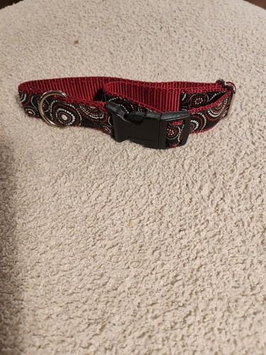 Red & Black Medium Patterned Dog Collar