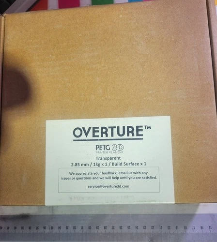 Overture 2.85mm PETG Filament 1Kg Transparent NEW! Sealed!