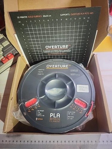 Overture 2.85mm PLA Filament 1Kg Red NEW! Sealed!