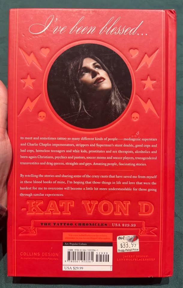 Kat Von D – The Tattoo Chronicles (Hardcover, Art & Tattoo Book) - photo 2