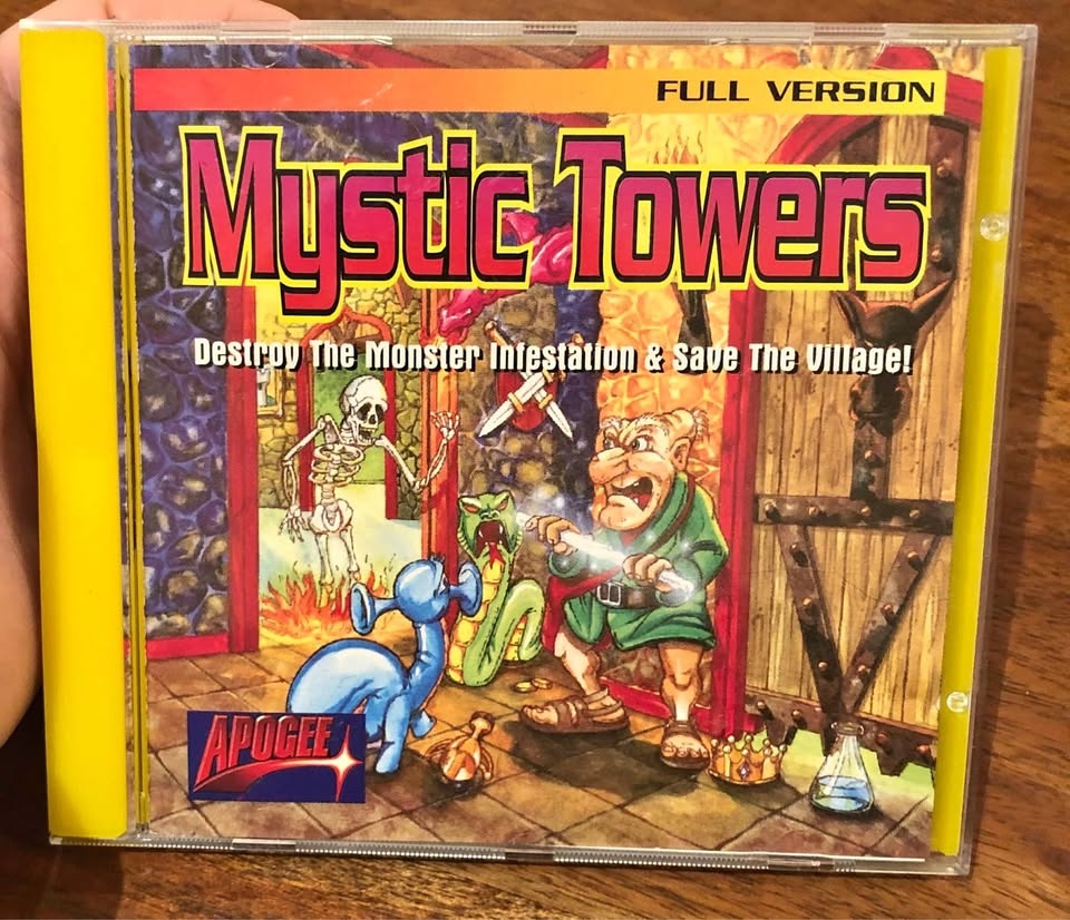 Mystic Towers (PC, DOS, 1994) Rare Apogee Game CD CIB Big Box