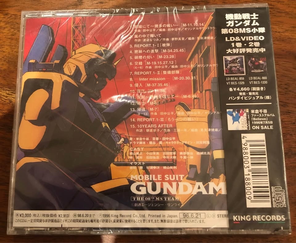 Mobile Suit Gundam 08th MS Team Soundtrack CD NEW - photo 2