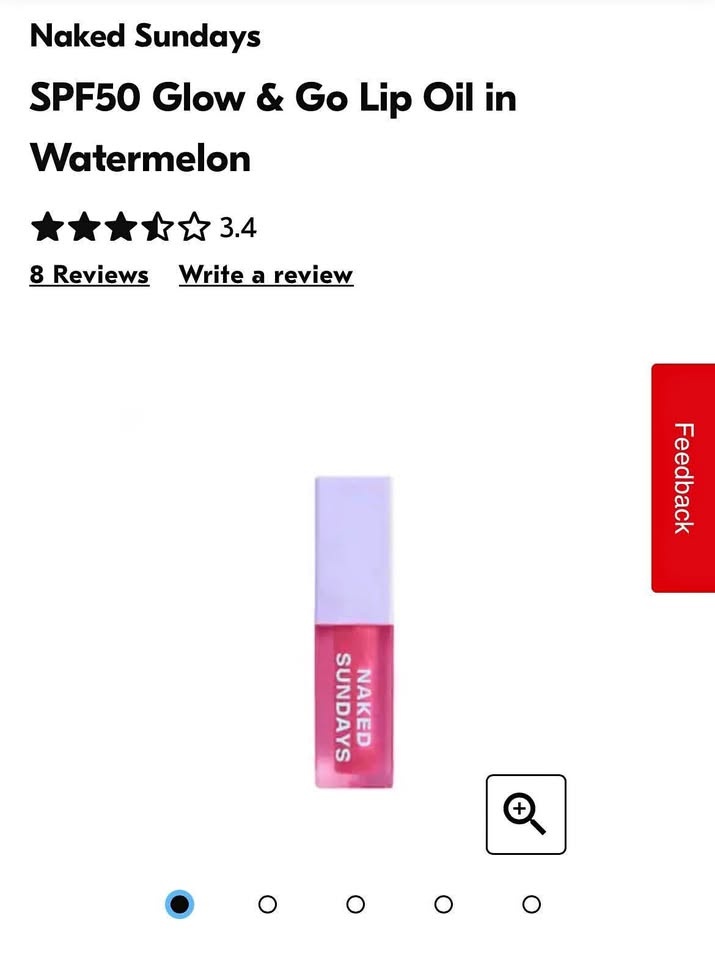 Naked Sundays SPF50 Glow & Go Lip Oil in Watermelon