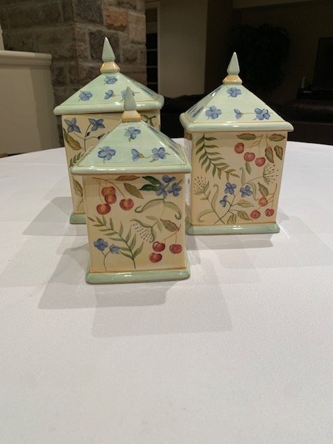 Cannisters Vintage Capriware 1980's Ceramic Kitchen Cannisters - photo 2